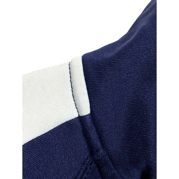 Fila Logo Track Jacket Full Zipper Navy Blue White Striped Sleeve Mens Large L - Picture 4 of 10